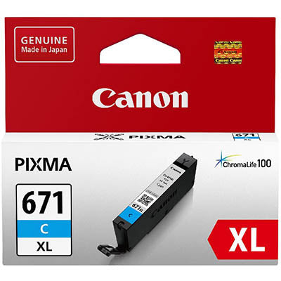Canon CLI-671XLC ink cartridge 1 pc(s) Original High (XL) Yield Cyan