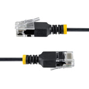 StarTech.com 1m Black Ultra Slim Cat6A Ethernet Cable, UTP, Pure Bare Copper Wire, 34AWG Slim RJ45 Network Patch Cord, Individually Tested