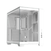 ASUS A32 White ATX dual-chamber case with panoramic design supporting up to 420mm graphics cards in length 360mm radiators and CPU air coolers up to 165mm in height