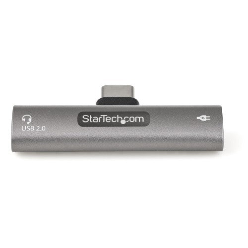 StarTech.com USB C Audio & Charge Adapter - USB-C Audio Adapter w/ USB-C Audio Headphone/Headset Port and 60W USB Type-C Power Delivery Pass-through Charger - For USB-C Phone/Tablet/Laptop