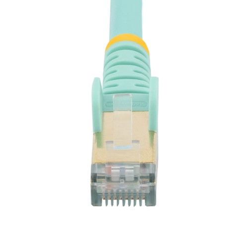 StarTech.com 2m CAT6a Ethernet Cable - 10 Gigabit Shielded Snagless RJ45 100W PoE Patch Cord - 10GbE STP Network Cable w/Strain Relief - Aqua Individually Tested/Wiring is UL Certified/TIA