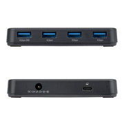 StarTech.com 4-Port USB-A Hub, 5Gbps, Self-Powered, 2-in-1 USB-C and USB-A Host Cable, 1x BC 1.2 Charging Port, 24W Power Adapter Included, MacBook and Windows