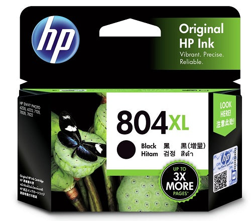 HP 804XL BLK INK CART 600 PAGES FOR HP ENVY 6220 6222 7120 7820 7822