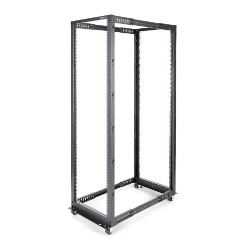 StarTech.com 42U 4-Post Server Rack, 19in Open Frame Rack with 40in (101cm) Mounting Depth and 1323lb (600kg) Weight Capacity, Mobile or Floor Mount IT Rack