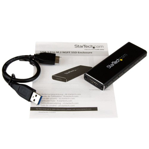 StarTech.com M.2 SSD Enclosure for M.2 SATA SSDs - USB 3.0 (5Gbps) with UASP - TAA