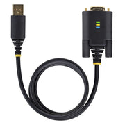 StarTech.com 3.3ft (1m) USB to Serial Adapter Cable, COM Retention, Interchangeable Screws/Nuts, USB-A to DB9 RS232, FTDI IC, ESD Protection, Windows/macOS/Linux