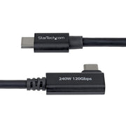 StarTech.com 2.6ft (80cm) Right Angle Thunderbolt 5 Cable, 80Gbps/Up to 120Gbps, 240W PD, 8K 60Hz, Certified Thunderbolt Cable, Compatible w/Thunderbolt 4/USB4/USB-C