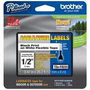 Brother TZE-FX231 label-making tape Black on white TZ