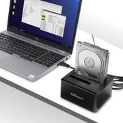 StarTech.com Dual-Bay USB 3.0 to SATA Hard Drive Docking Station, USB Hard Drive Dock, External 2.5/3.5" SATA I/II/III SSD/HDD Docking Station, Hot-Swap Hard Drive Bays, Top-Loading