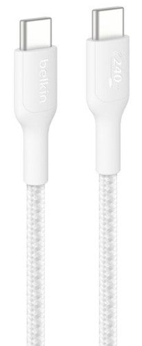Belkin USB-C to USB-C Braided Cable 240W, 3.3ft/1m, White