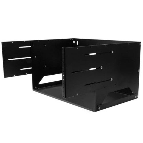 StarTech.com 2-Post 4U Open Frame Wall Mount Network Rack with Built-in Shelf, Wall Mount Data Rack with Adjustable Depth for AV / Computer / IT Equipment, Small Wall-Mount Server Rack - TAA Compliant