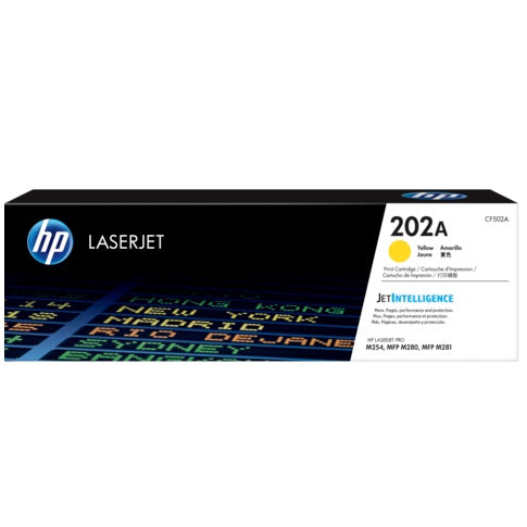 HP 202A YELLOW LASERJET TONER 1.3K FOR M254DW M254NW M280NW M281FDN M281FDW