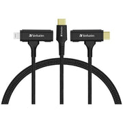 Verbatim USB-C & Lightning 2-in-1 Cable (120cm) USB cable 1.2 m USB C USB C/Lightning 0.48 Gbit/s 60 W Black