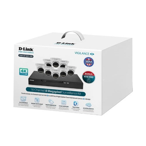 D-LINK DCS-F4808E Vigilance 8 x 8MP Kit