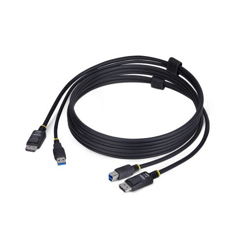 StarTech.com 6ft (1.8m) DisplayPort and USB 5Gbps KVM Cable, 4K 60Hz, Universally Compatible DP 1.2/USB 3.0 Combo Cable for KVM Switches