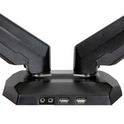 StarTech.com Desk Mount Dual Monitor Arm with USB & Audio, Desk Clamp VESA Mount for up to 32" (17.6lb/8kg) Displays, Ergonomic Full Motion Dual Monitor Arm - Black