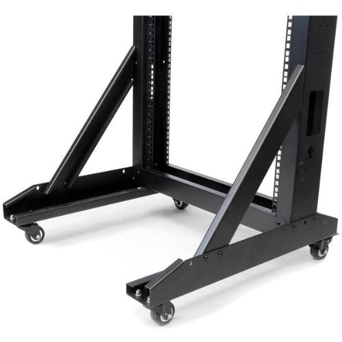 StarTech.com 42U 2-Post Open Frame Server Rack, 19in Rolling IT Rack with 661lb (300kg) Weight Capacity, Space-Saving Floor-Standing Network Rack