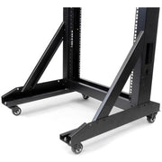 StarTech.com 42U 2-Post Open Frame Server Rack, 19in Rolling IT Rack with 661lb (300kg) Weight Capacity, Space-Saving Floor-Standing Network Rack