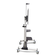 StarTech.com Rolling TV Cart/Stand On Wheels For 60-100inch Flat Screens Up To 220lb (100kg), Height Adjustment via Hand Crank, Mobile/Portable Trolley Mount