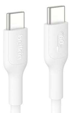 Belkin USB-C to USB-C Cable 60W, 0.5ft/0.15m, White