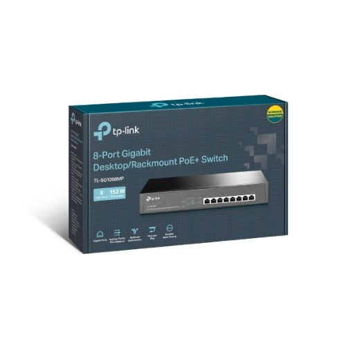 TP-Link TL-SG1008MP network switch Unmanaged Gigabit Ethernet (10/100/1000) Power over Ethernet (PoE) Black