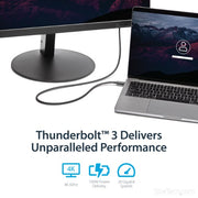StarTech.com 3.3ft (1m) Thunderbolt 3 Cable, 20Gbps, 100W PD, 4K, Thunderbolt Certified, Compatible with Thunderbolt 4/USB 3.2/DisplayPort