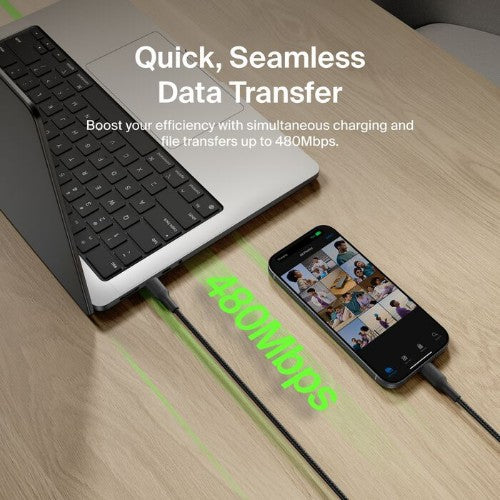 Belkin CAB025FQ1MBK USB cable 1 m USB C Black