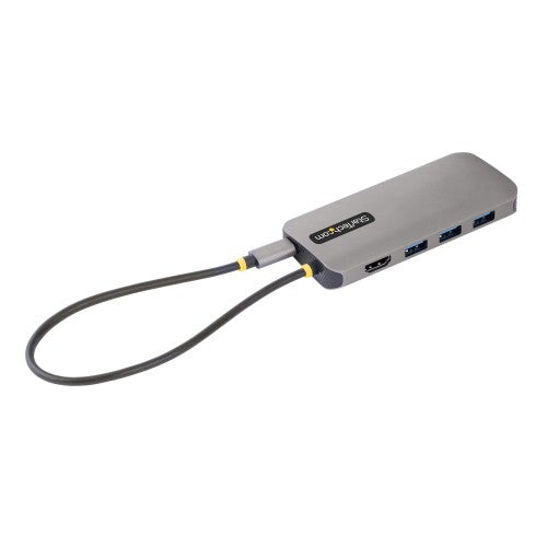 StarTech.com USB C Multiport Adapter 4K 60Hz HDMI Video, 3 Port 5Gbps USB-A Hub, 100W USB Power Delivery Pass-Through/GbE/SD/MicroSD, 12"/30cm Cable, Travel Laptop Docking Station