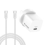 Verbatim Mini GaN Charger with USB-C Cable Universal White AC Fast charging Indoor