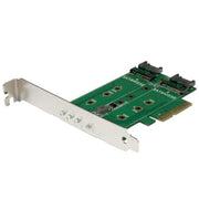 StarTech.com 3-Port M.2 SSD (NGFF) Adapter Card - 1 x PCIe (NVMe) M.2, 2 x SATA III M.2 - PCIe 3.0 - TAA