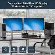 StarTech.com 2 Port Dual DisplayPort USB KVM Switch with Audio & USB 2.0 Hub - TAA