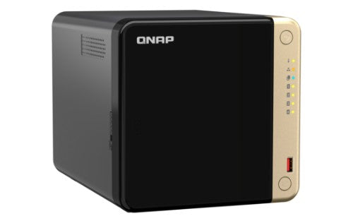 QNAP TS-464 NAS Tower Intel® Celeron® N5095 8 GB DDR4 16 TB HDD QNAP Turbo System Black, Gold
