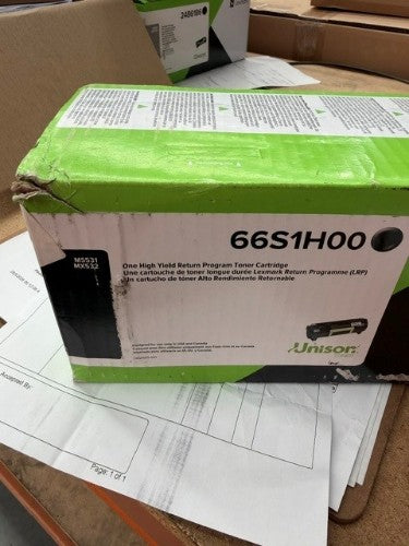 Lexmark 66S1H00 Black High Yield Return Toner Cartridge BOX DAMAGED UNIT