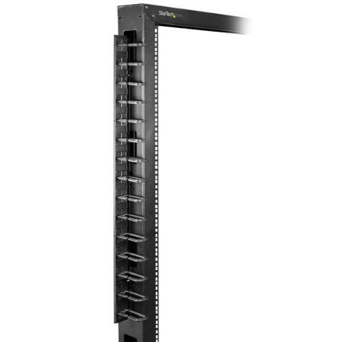StarTech.com 2-Pack 20U Vertical Server Rack Cable Management with D-Ring Hooks, 40U Network Rack Cord Manager Panels, 2x 3ft (91cm) Wire Organizers