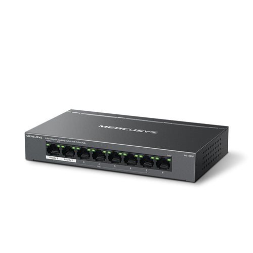 TP-LINK Mercusys MS108GP 8-Port Gigabit Desktop Switch with 7-Port PoE+, Up to 250 m
