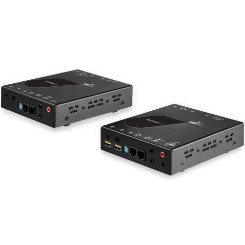 StarTech.com HDMI KVM Extender over IP Network - 4K 30Hz HDMI 2.0 and USB over IP LAN or Cat5e/Cat6 Ethernet Cable (100m/330ft) - Remote KVM Switch/Console Transmitter/Receiver Extender Kit - TAA