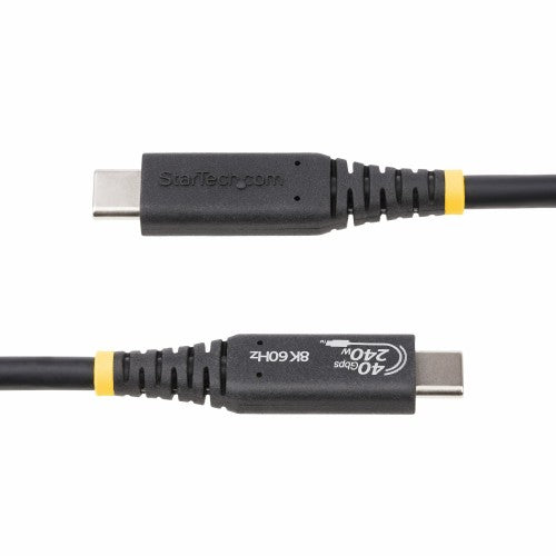 StarTech.com 3ft (1m) USB4 Cable 40Gbps, 240W (5A) Power Delivery, 8K 120Hz / 4K 240Hz DP Alt Mode, USB-IF Certified USB-C Cable - Thunderbolt Compatible