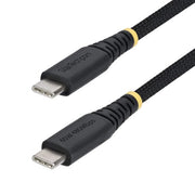 StarTech.com 15cm (6in) USB-C Charging Cable, 60W (3A) PD, Dual-Layer Braided Nylon/TPE Jacket, Rugged USB C Charging Cord, USB 2.0 Laptop Charger Cable