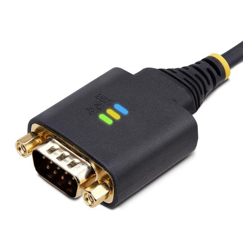 StarTech.com 6.6ft (2m) USB to Serial Adapter Cable, COM Retention, Interchangeable Screws/Nuts, USB-A to DB9 RS232, FTDI IC, ESD Protection, Windows/macOS/Linux