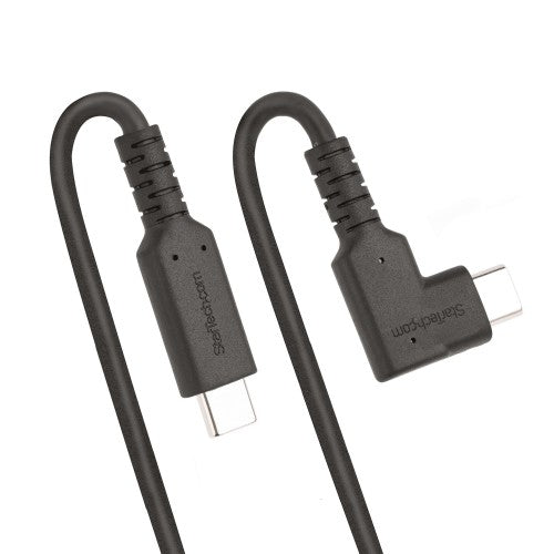 StarTech.com 3ft (1m) USB-C Cable, Right-Angled, USB 10Gbps, 100W (5A) Power Delivery, 8K 60Hz / 4K 144Hz DP Alt Mode, Rugged USB C Cord - Thunderbolt Compatible