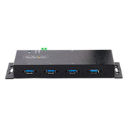 StarTech.com 4-Port Industrial USB 3.0 5Gbps Hub, Rugged USB Hub with ESD Protection, DIN/Wall/Desk Mountable USB-A Hub, USB Expander w/Locking Ports, Heavy Duty - TAA