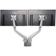 StarTech.com Desk Mount Dual Monitor Arm with USB & Audio, Desk Clamp VESA Mount for up to 32" (17.6lb/8kg) Displays, Ergonomic Full Motion Dual Monitor Arm - Silver