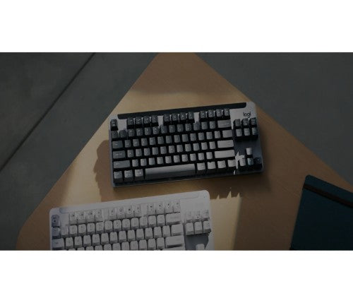 Logitech 920-011221 keyboard Office RF Wireless + Bluetooth QWERTY English Blue, Grey