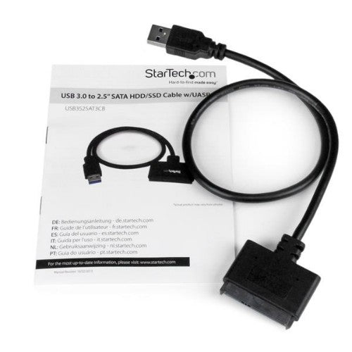 StarTech.com SATA to USB Cable, USB 5Gbps to 2.5in SATA I II III Hard Drive Adapter, External Converter for SSD or HDD Data Transfer