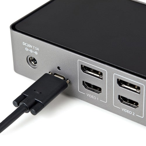 StarTech.com USB-C & USB-A Dock - Hybrid Universal Triple Monitor Laptop Docking Station w/ DisplayPort & HDMI 4K 60Hz - 85W Power Delivery, 6x USB Hub, GbE, Audio - USB 3.1 Gen 2 10Gbps
