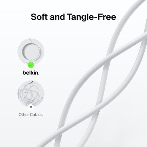 Belkin CAB021FQ2MWH USB cable 2 m USB A USB C White