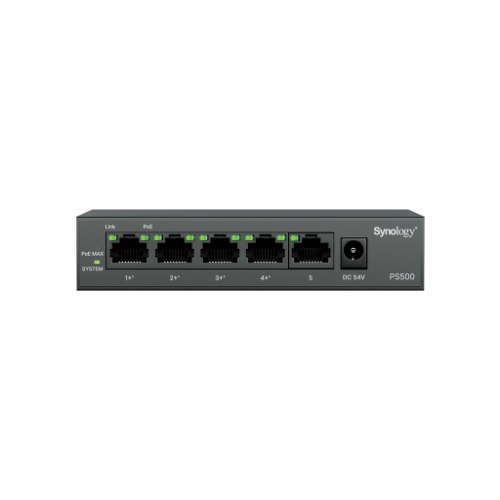 SYNOLOGY PS500 5-port unmanaged PoE+ switch