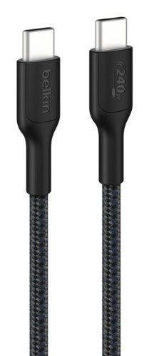 Belkin USB-C to USB-C Braided Cable 240W, 6.6ft/2m, Black