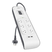 Belkin BSV604AU2M surge protector Black, White 6 AC outlet(s) 2 m