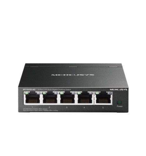TP-LINK Mercusys MS105GS-M2 5-port 2.5G Multi-Gigabit Desktop Switch,  5× 2.5G RJ45 Ports
